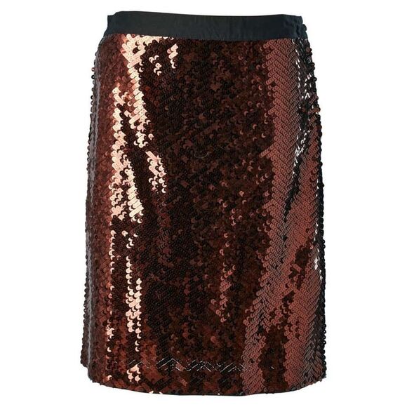 CHLOÉ See by Chloe Sequin Skirt Bronze Pencil $1300 Small - Picture 14 of 14